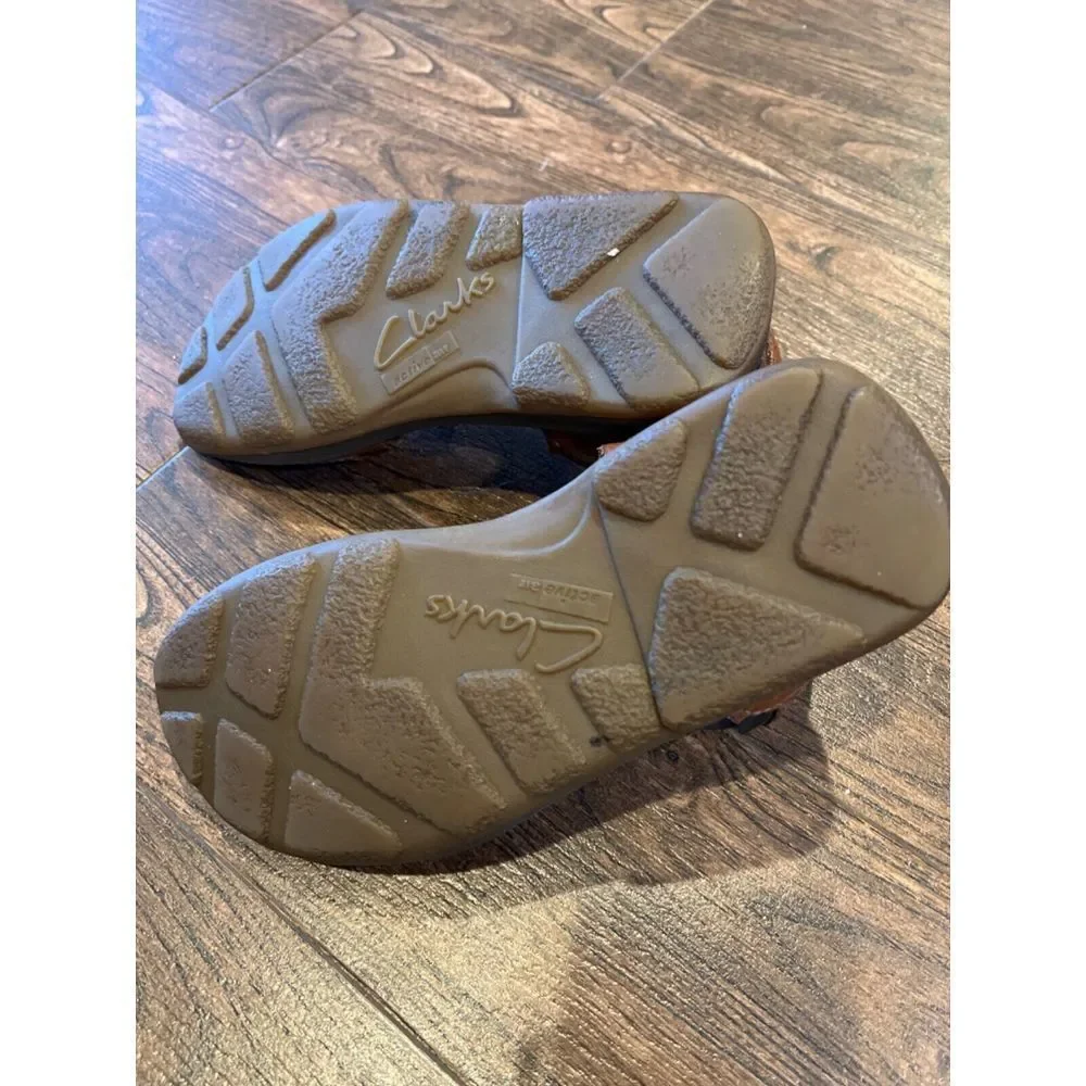 MENS Clarks Brown Leather Sport Outdoor Trail Hiking Water Sandals Size 7‎